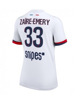 Billige Paris Saint-Germain Warren Zaire-Emery #33 Bortedrakt Dame 2025-26 Kortermet